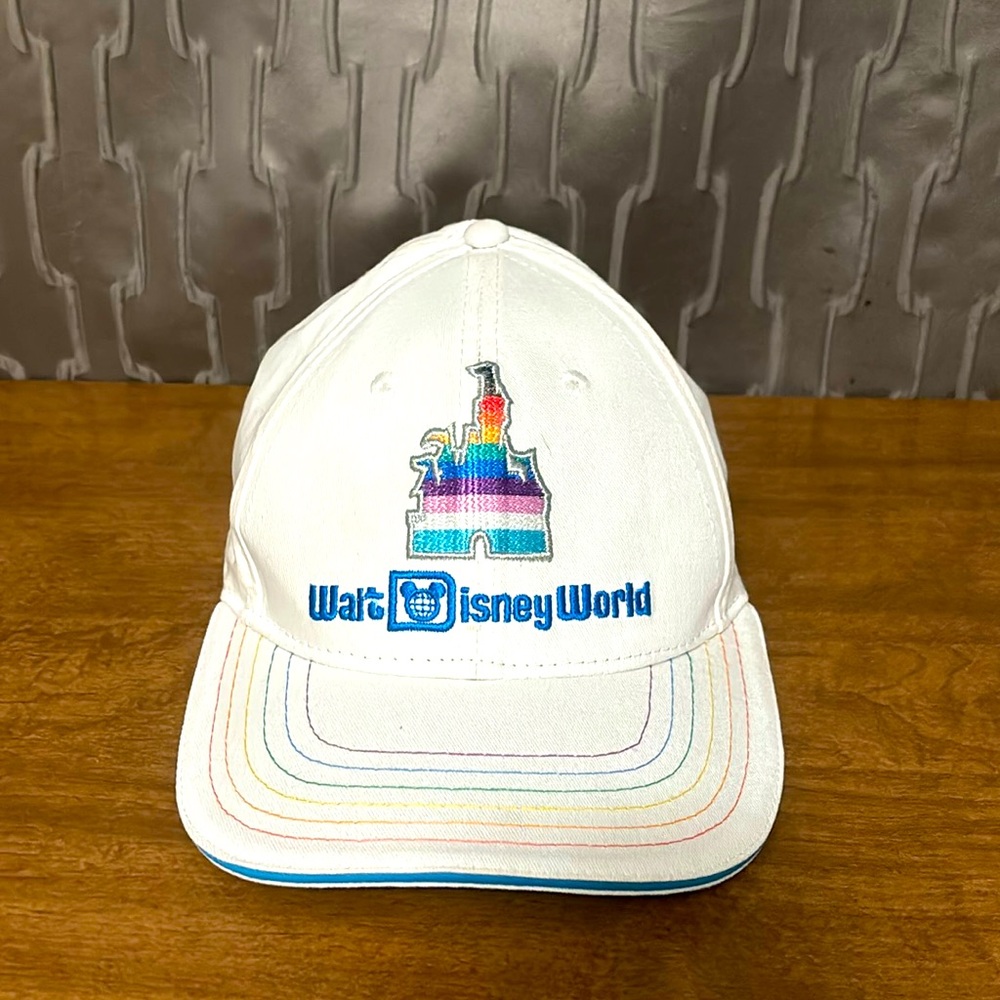 Walt Disney World WDW Cinderella Castle Baseball Cap Pride Collection White